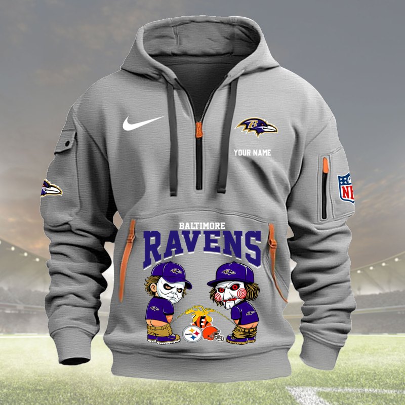 Light Gray Baltimore Ravens Hoodie