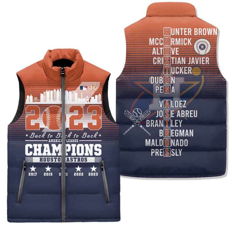 Houston Astros Premium Sleeveless Puffer Jacket