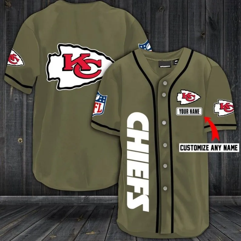 Kansas City Chiefs Personalized Baseball Jersey