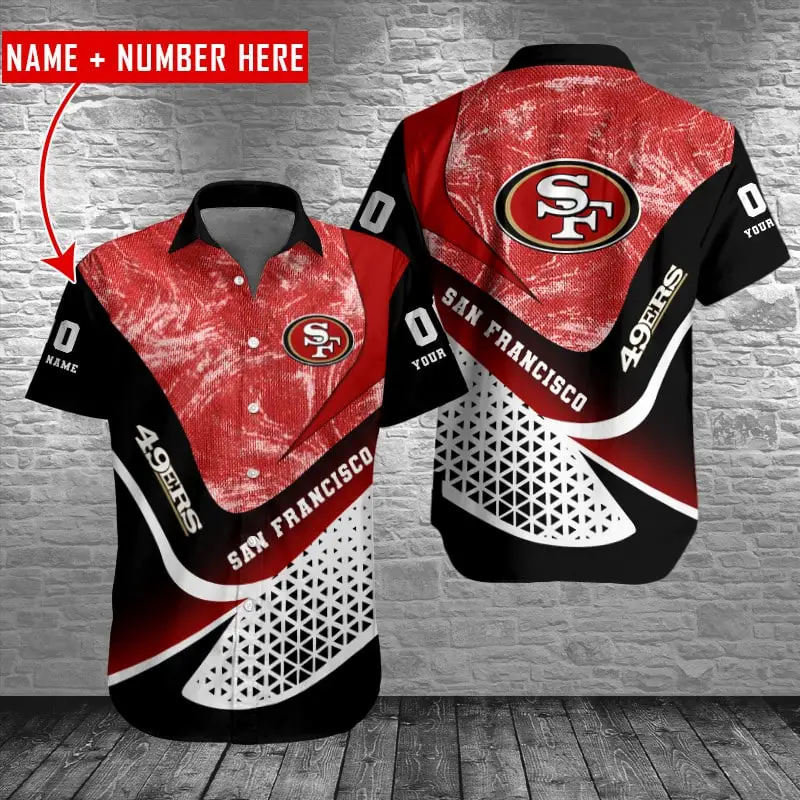 San Francisco 49ers Personalized Button Shirt Size Chart