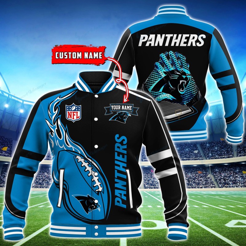 Carolina Panthers Personalized Baseball Jacket