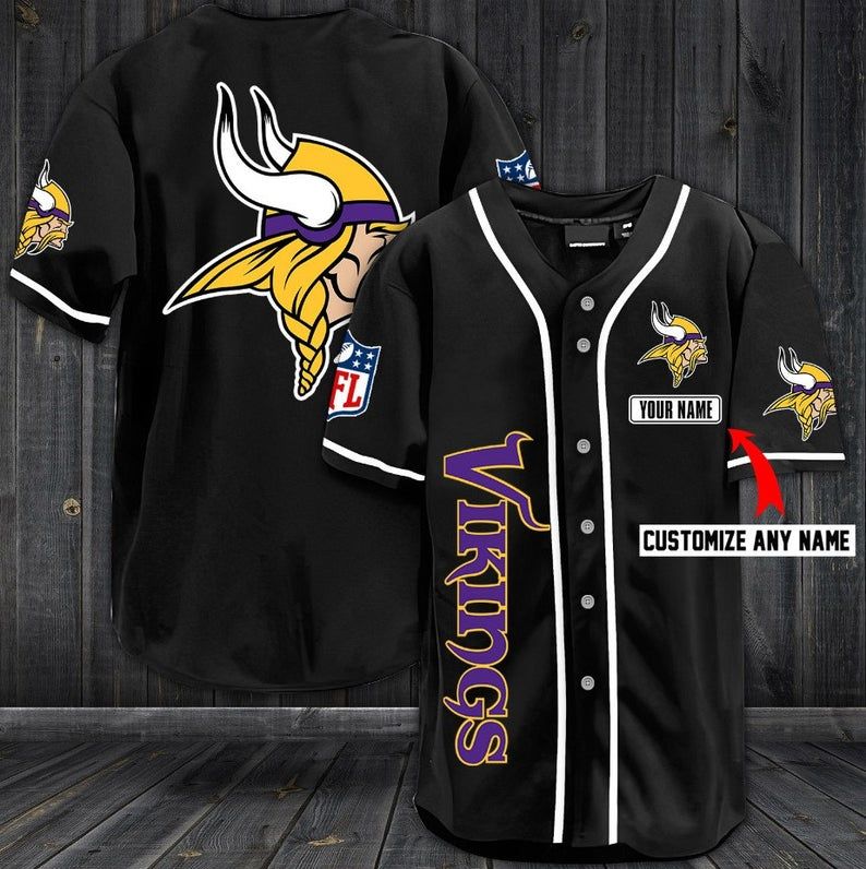 Minnesota Vikings Personalized Baseball Jersey