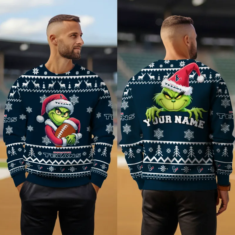 Houston Texans Premium Ugly Christmas Sweater MK Outdoor4