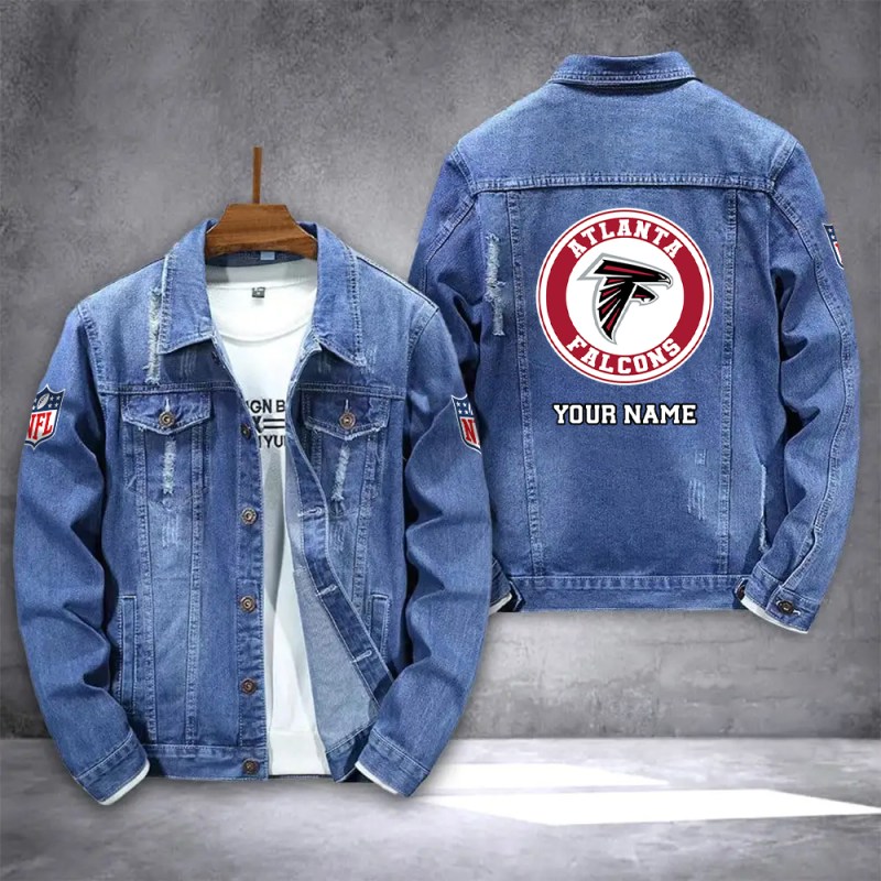 Atlanta Falcons Denim Jacket Front View