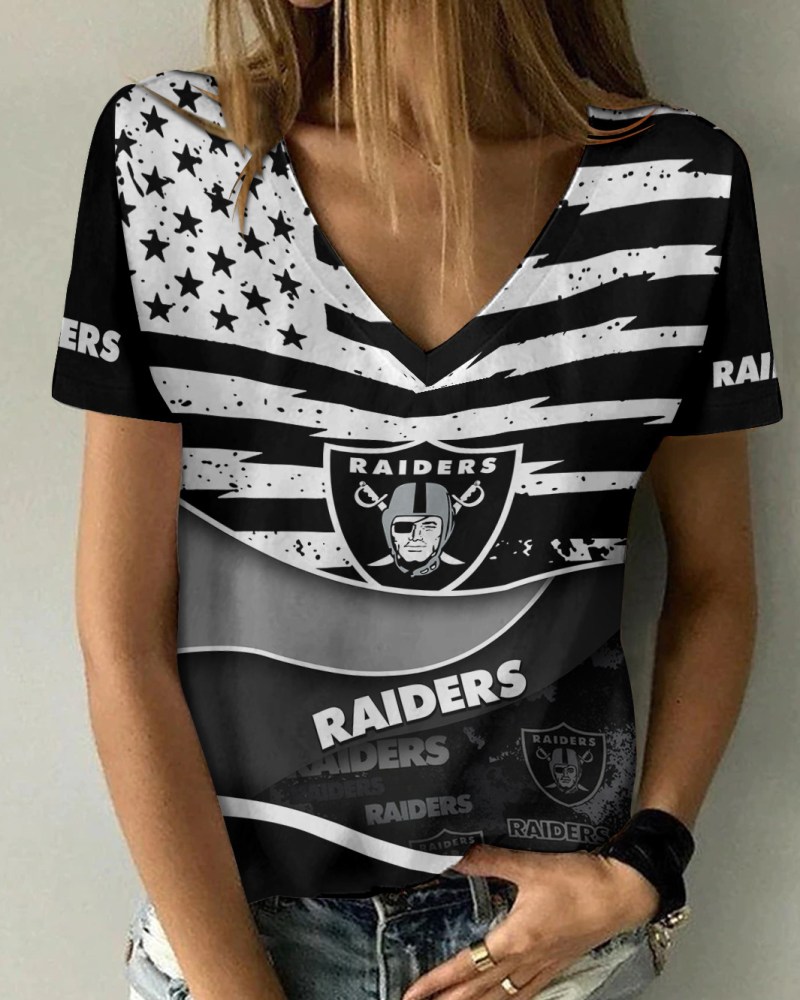Las Vegas Raiders Summer V-neck T-shirt