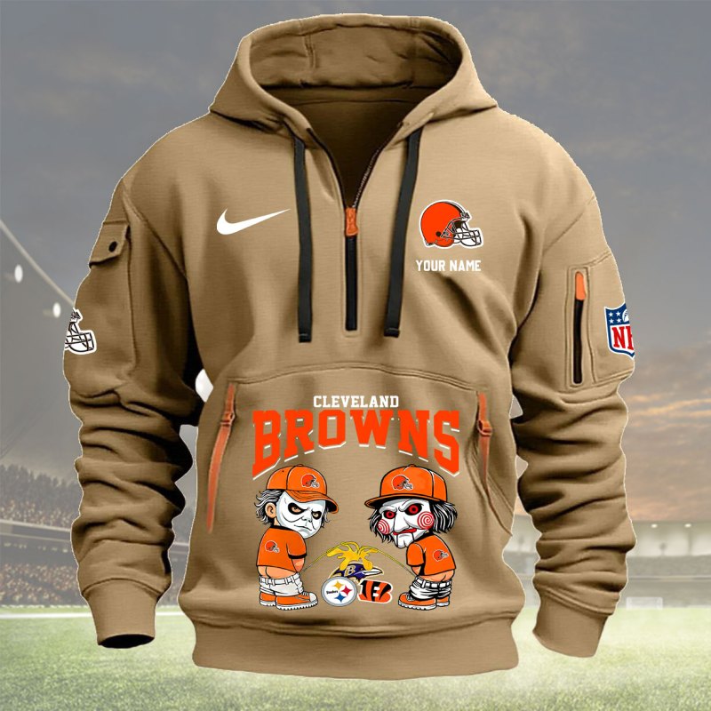 Khaki Cleveland Browns Hoodie