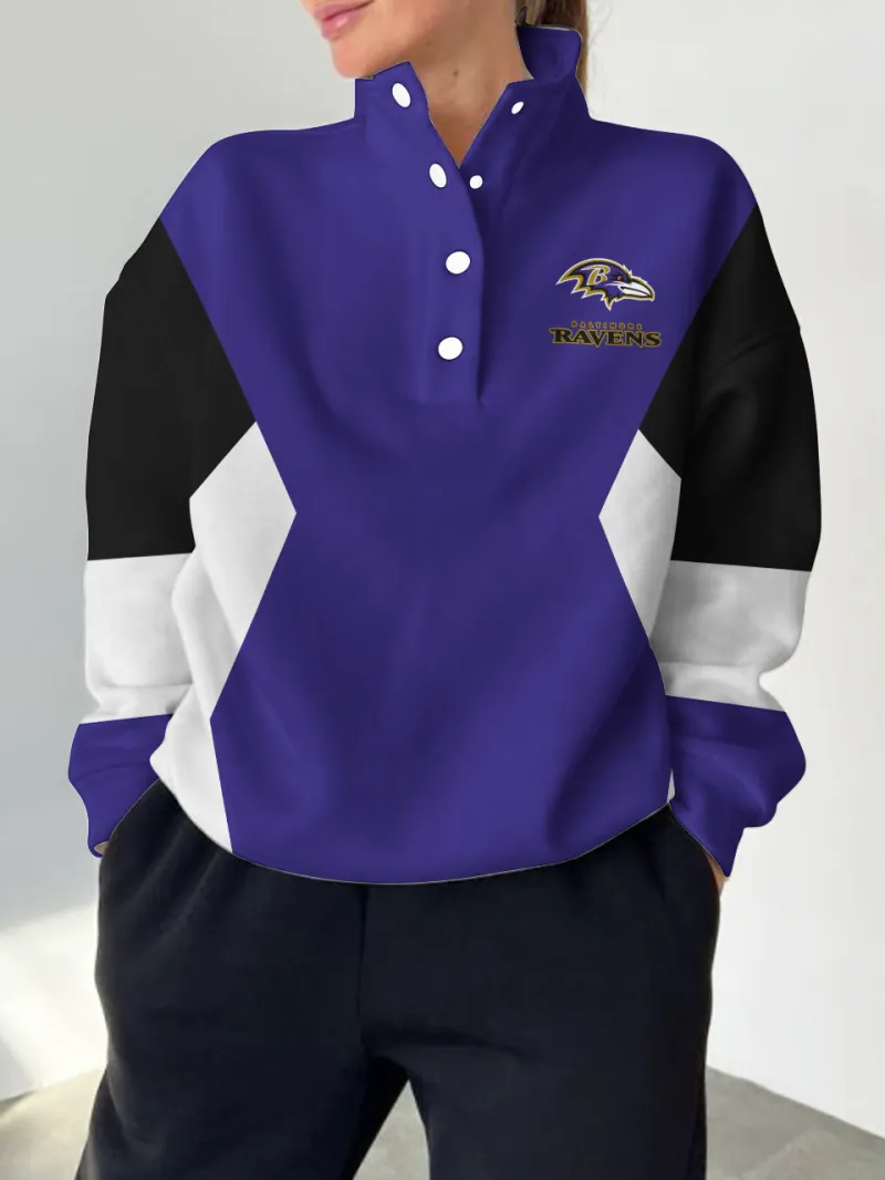 Baltimore Ravens Casual Colorful Stand Collar Sweatshirt