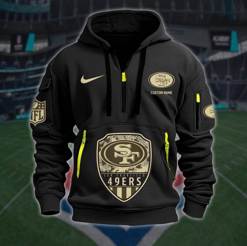 Close-up of 49ers Hoodie Fabric