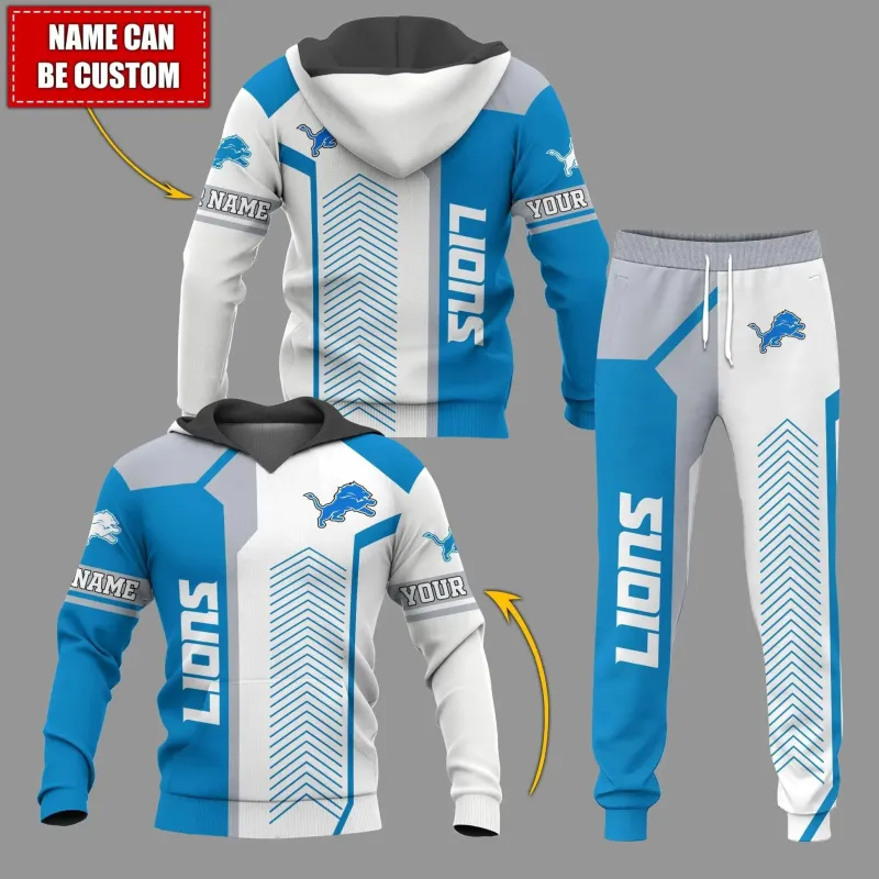 Detroit Lions Personalized Hoodie and Joggers