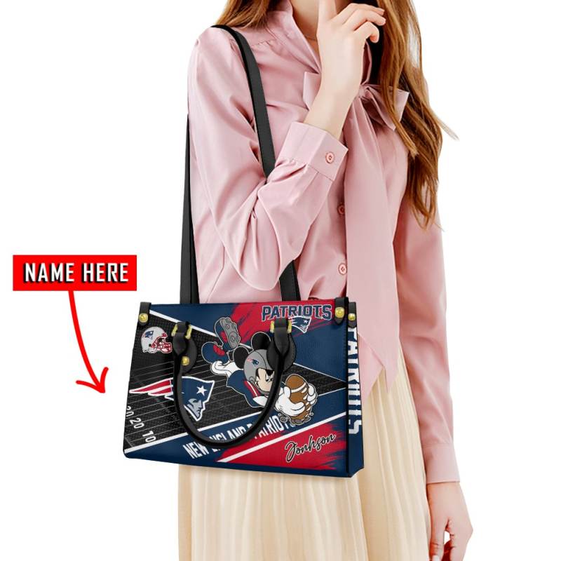 New England Patriots Leather Hand Bag