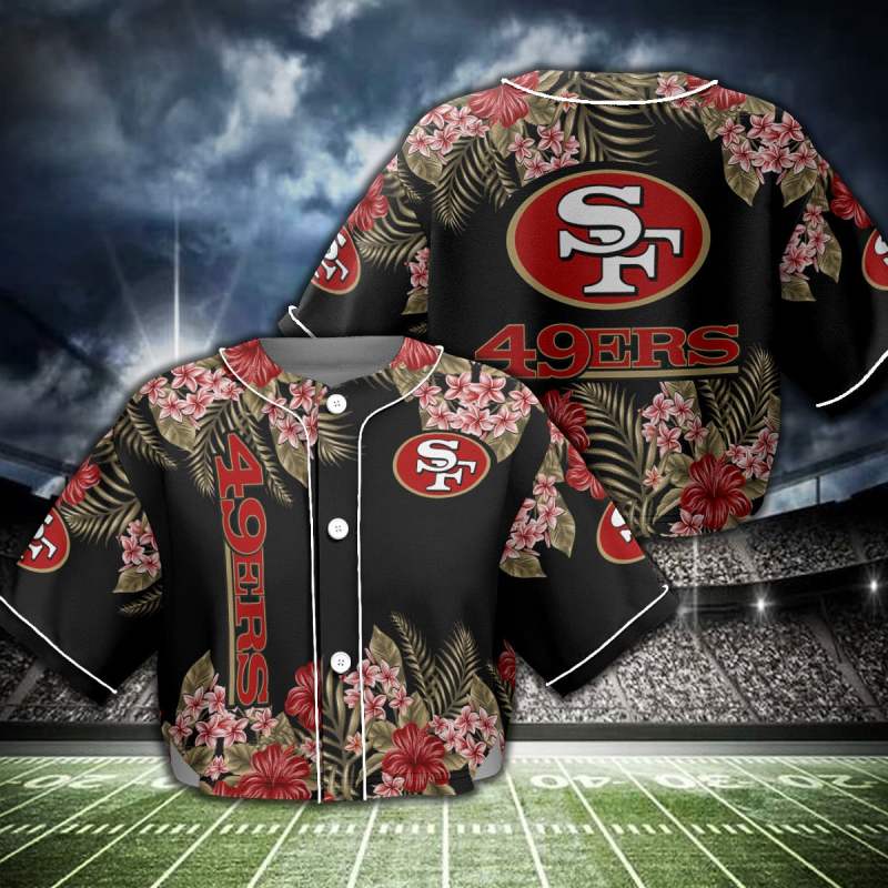 San Francisco 49ers Crop Top Baseball Jersey