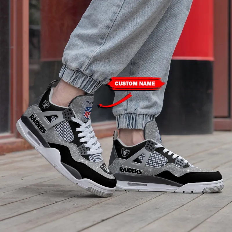 Las Vegas Raiders Personalized AJ4 Sneaker