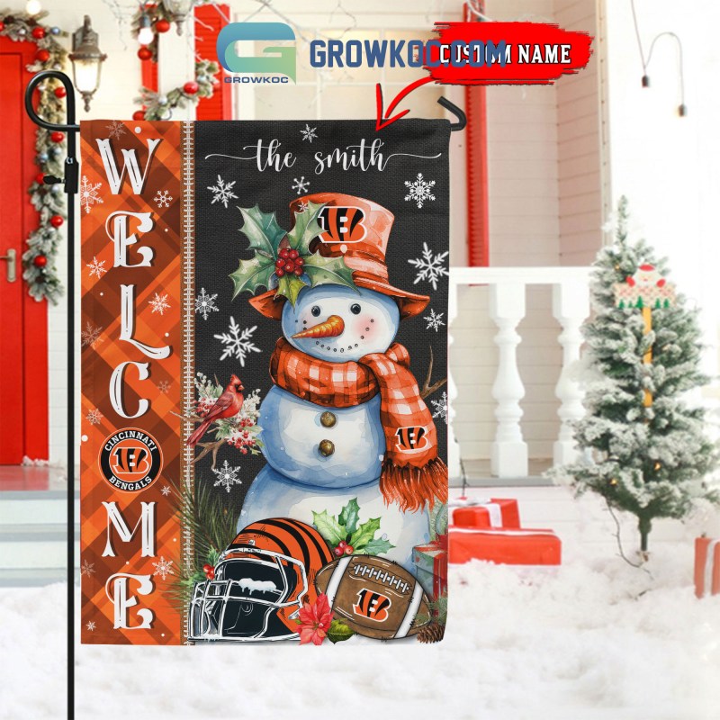 Cincinnati Bengals Christmas Personalized Flag