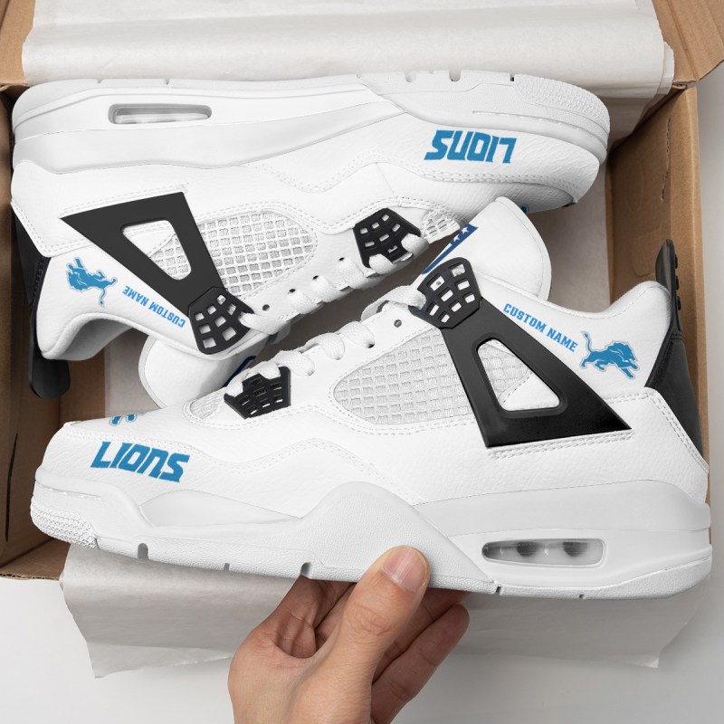 Detroit Lions AJ4 Sneakers Side View