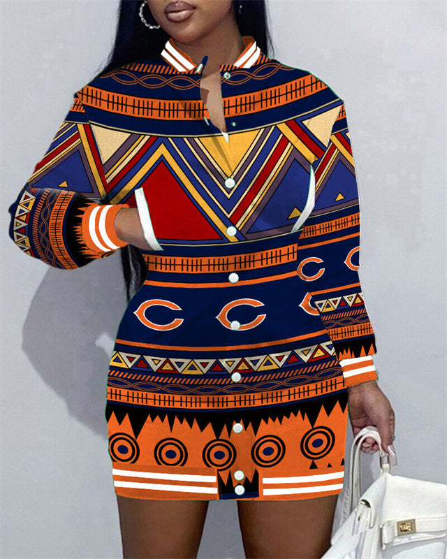 Chicago Bears Women's Button Down Jacket Dress