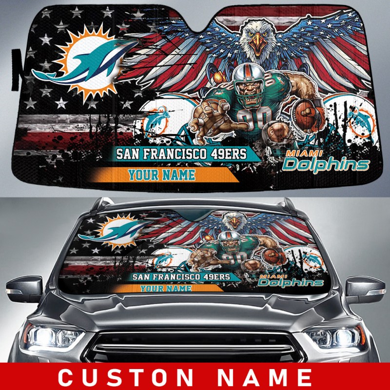 Miami Dolphins Personalized Auto Sun Shade