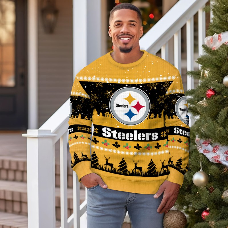 Pittsburgh Steelers Ugly Christmas Sweater Outdoor