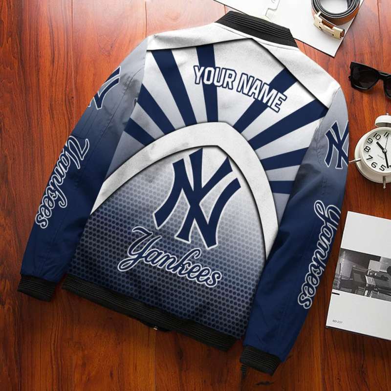 New York Yankees Personalized Bomber Jacket Back View