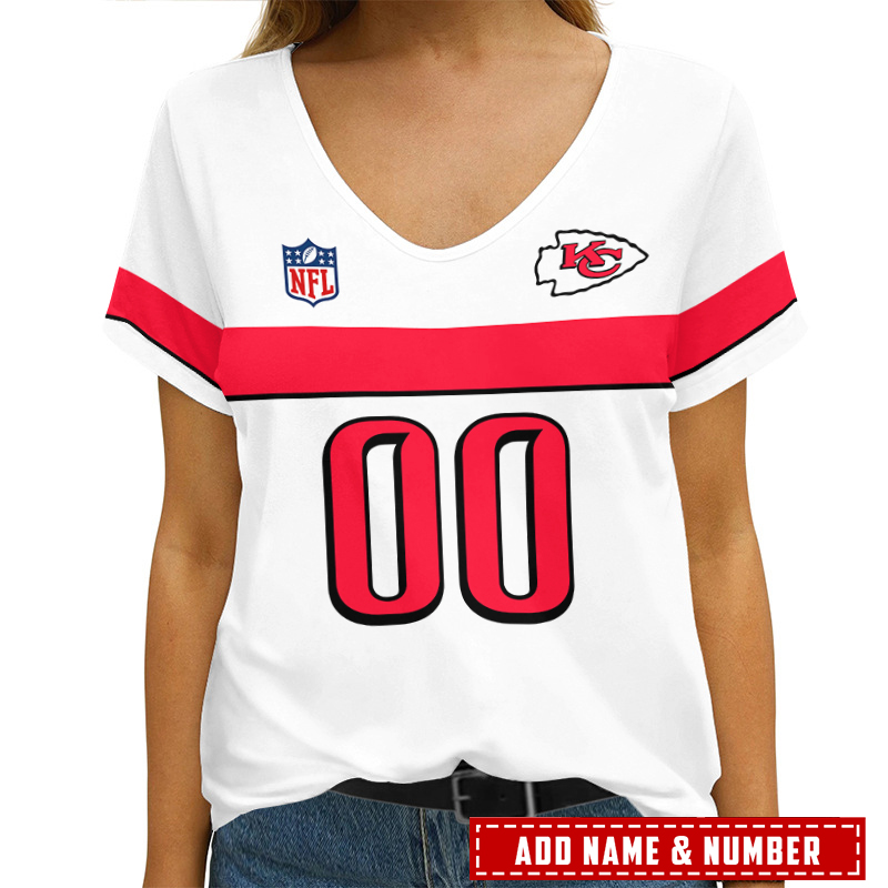 Kansas City Chiefs Personalized V-neck Women T-shirt