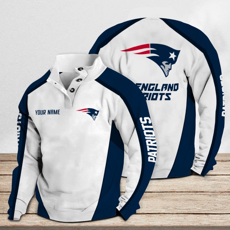 New England Patriots Casual Colorful Stand Collar Sweatshirt
