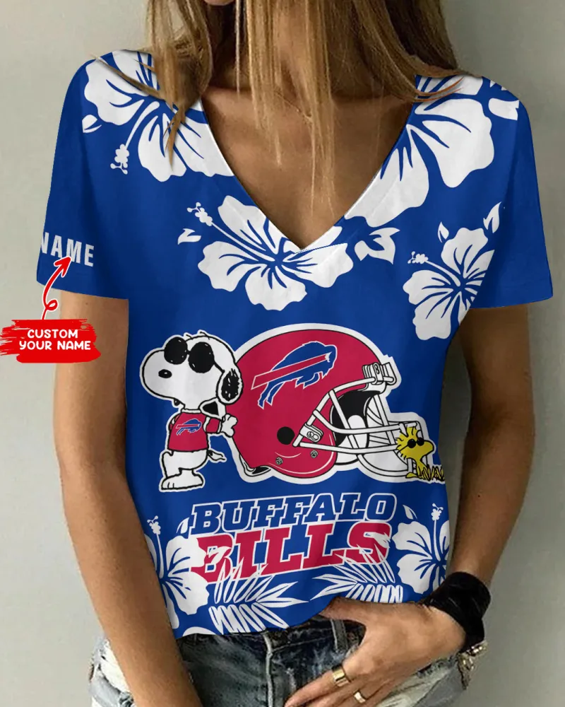 Buffalo Bills Personalized V-neck Women's T-shirt