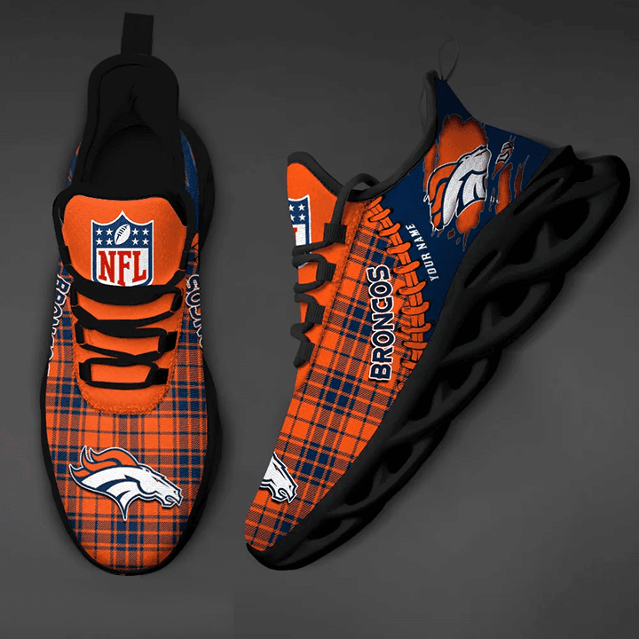 Denver Broncos Yezy Sneakers Side View