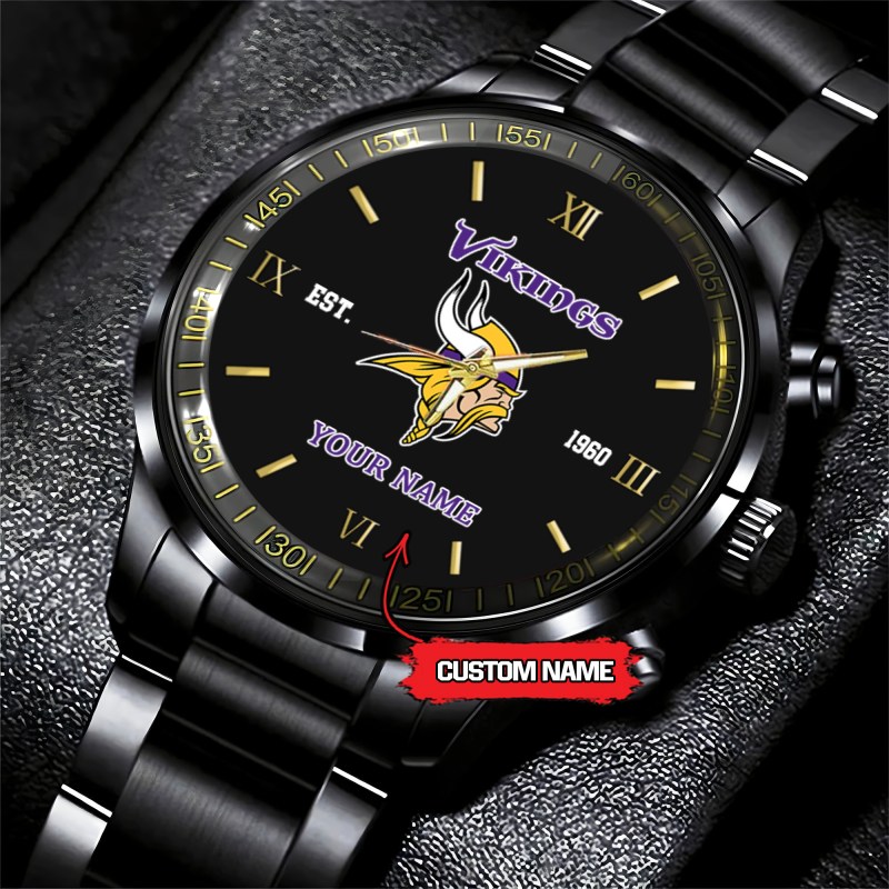 Minnesota Vikings Black Fashion Watch