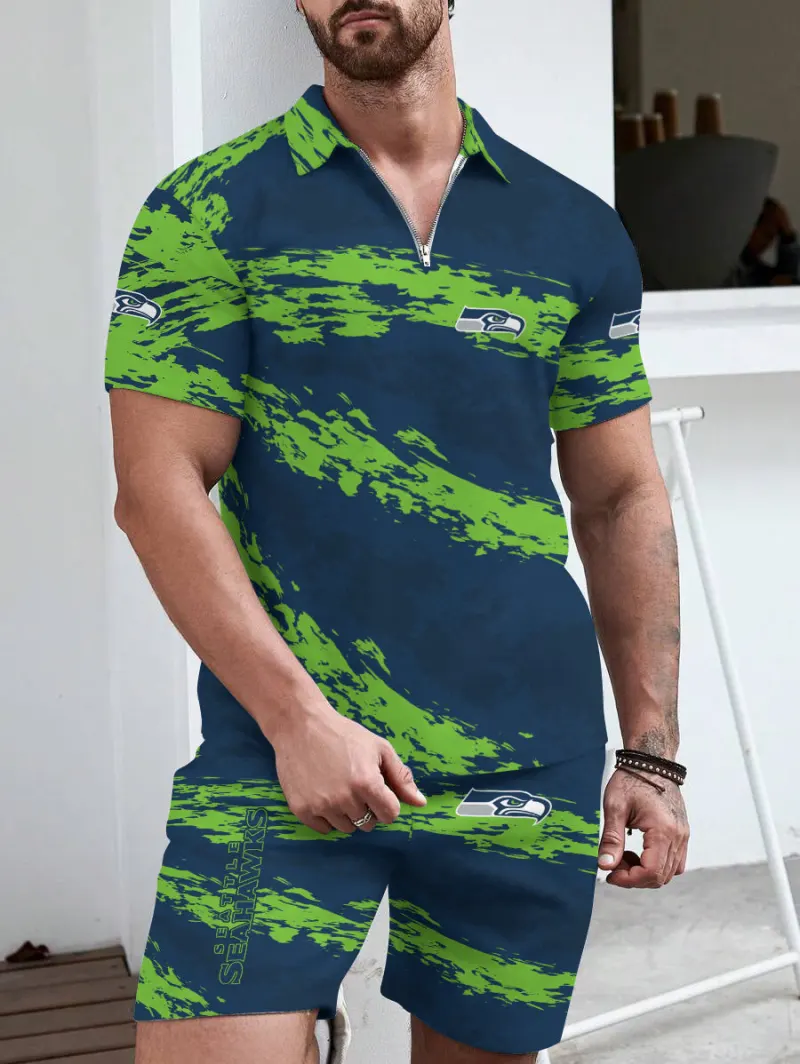Seattle Seahawks Limited Edition ZIP Polo Shirt and Shorts