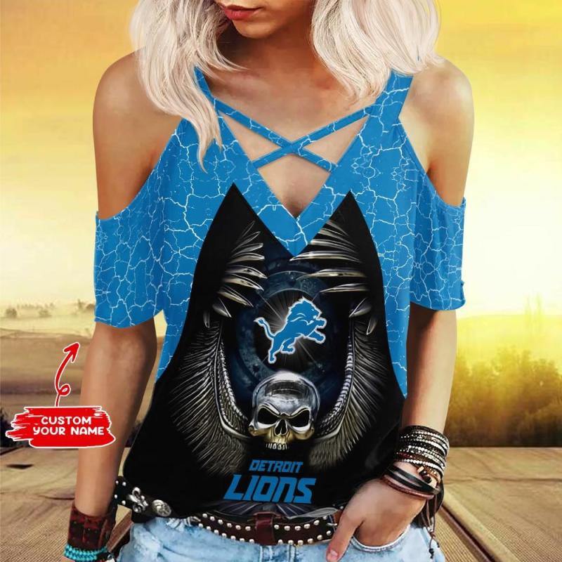 Detroit Lions Personalized Miss Hollow Out Blouse Shirt