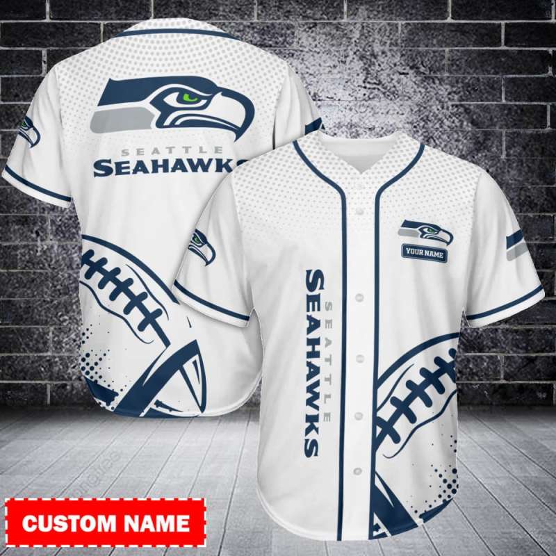 Seattle Seahawks Personalized Baseball Jersey