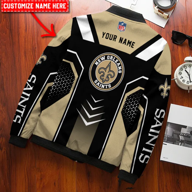 New Orleans Saints Bomber Jacket With Cool Pattern