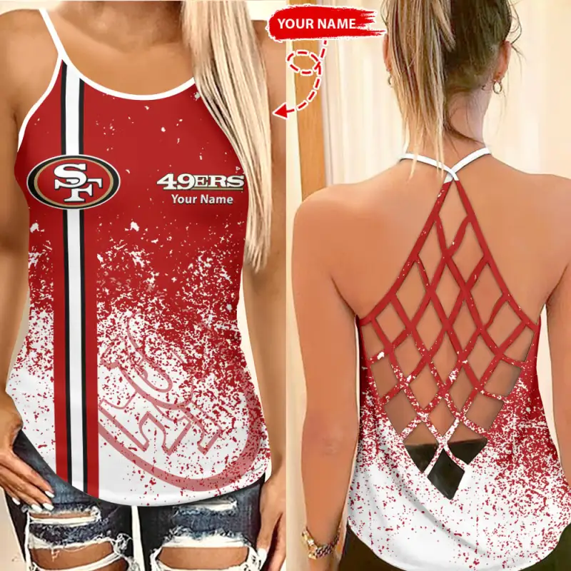 San Francisco 49ers Personalized Criss Cross Tank Top BGCCTANK167 1 San Francisco 49ers Personalized Criss Cross Tank Top
