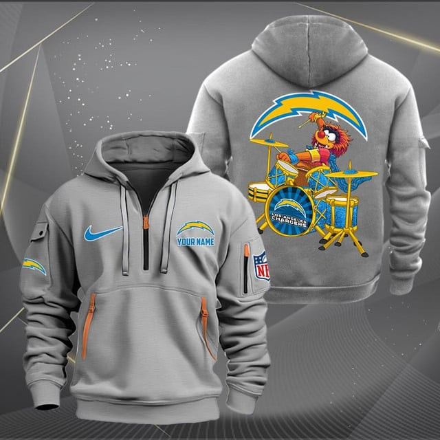 Los Angeles Chargers Premium Personalized Quarter Zip Hoodie 3