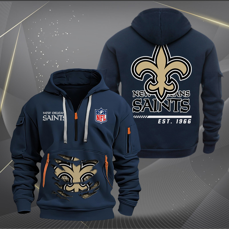 New Orleans Saints Quarter Zip Hoodie