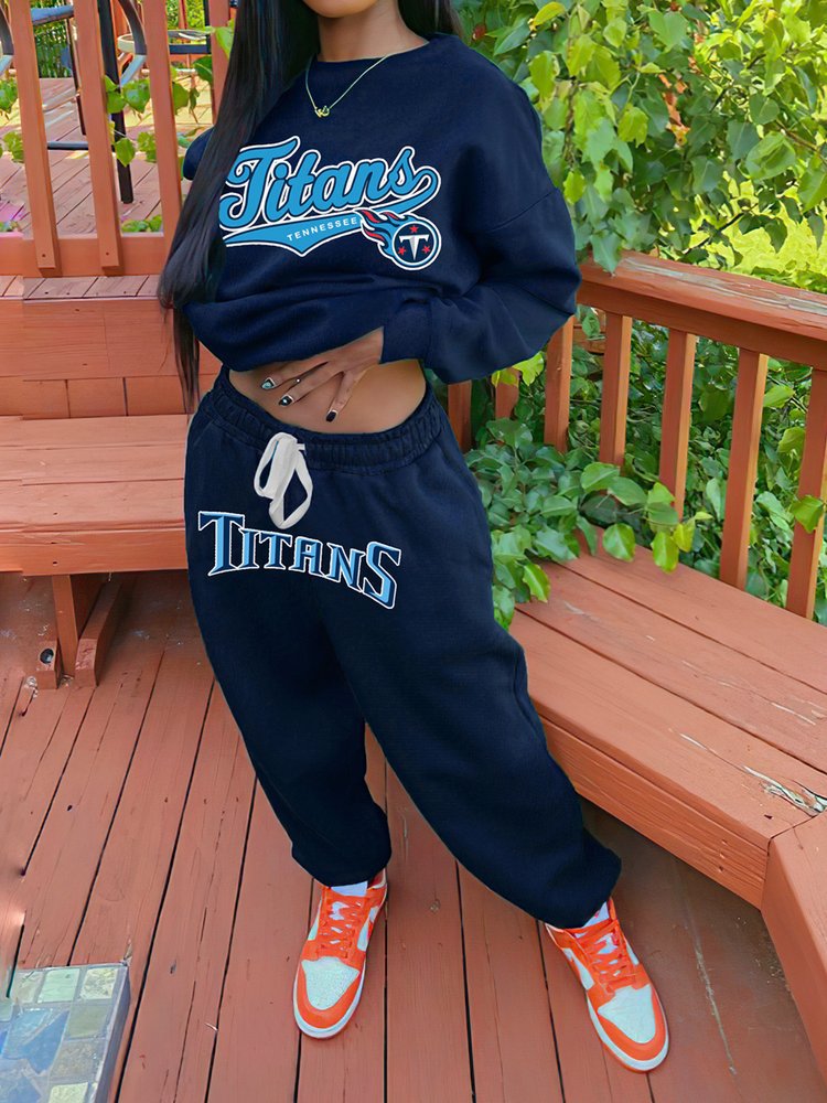 Tennessee Titans Drop Shoulder Sweatshirt and Sweatpants