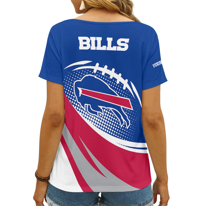 Buffalo Bills Personalized V-neck T-shirt Back Mockup