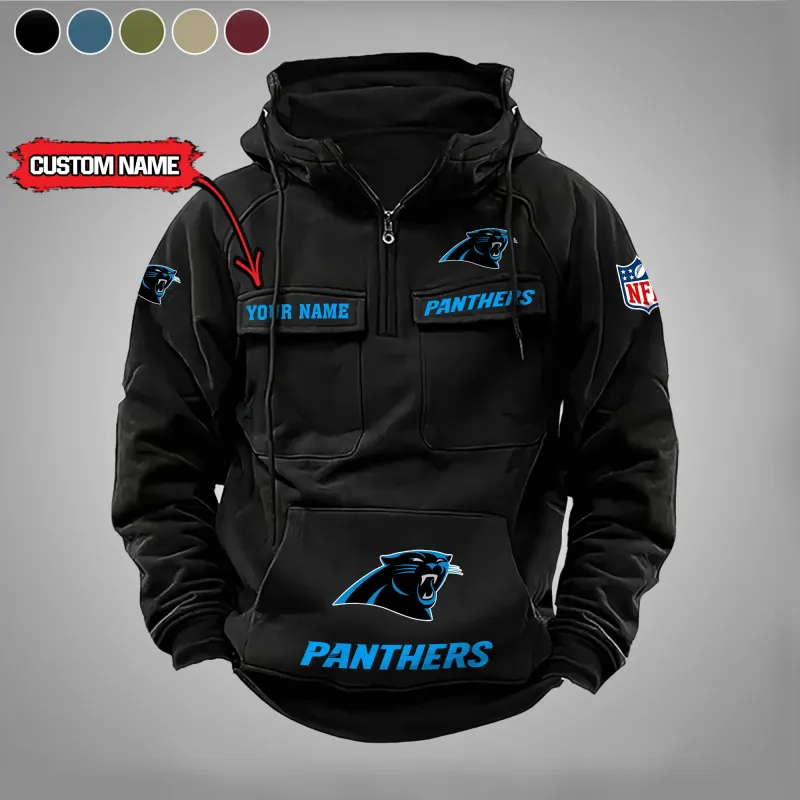 Carolina Panthers Zip Hoodie Black