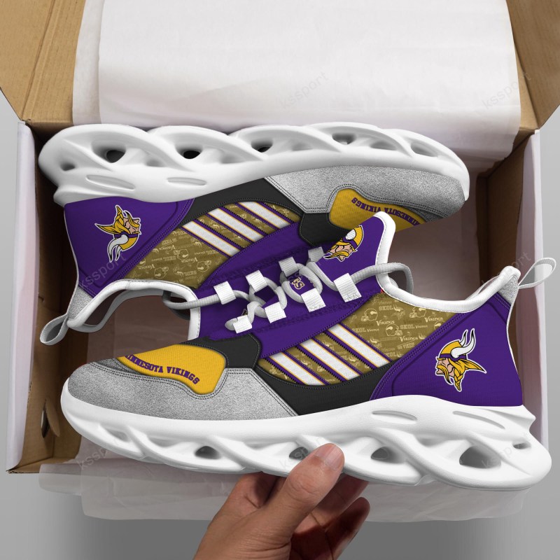 Minnesota Vikings Yezy Running Sneakers Side View