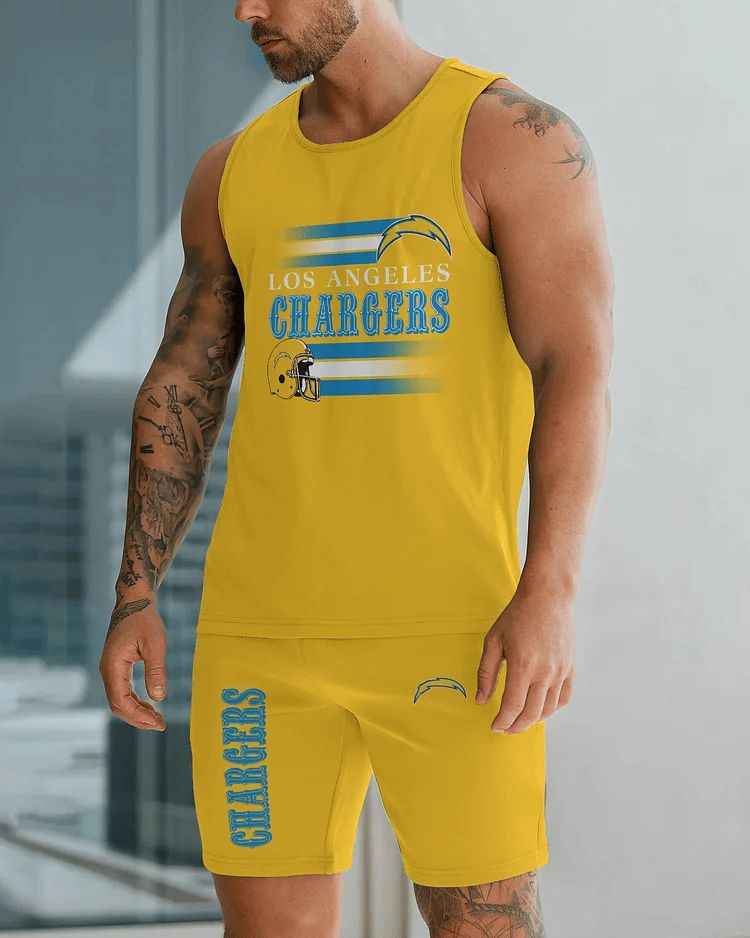 Los Angeles Chargers Men Summer Tank Top and Shorts Set