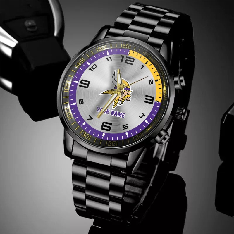 Minnesota Vikings Black Fashion Watch
