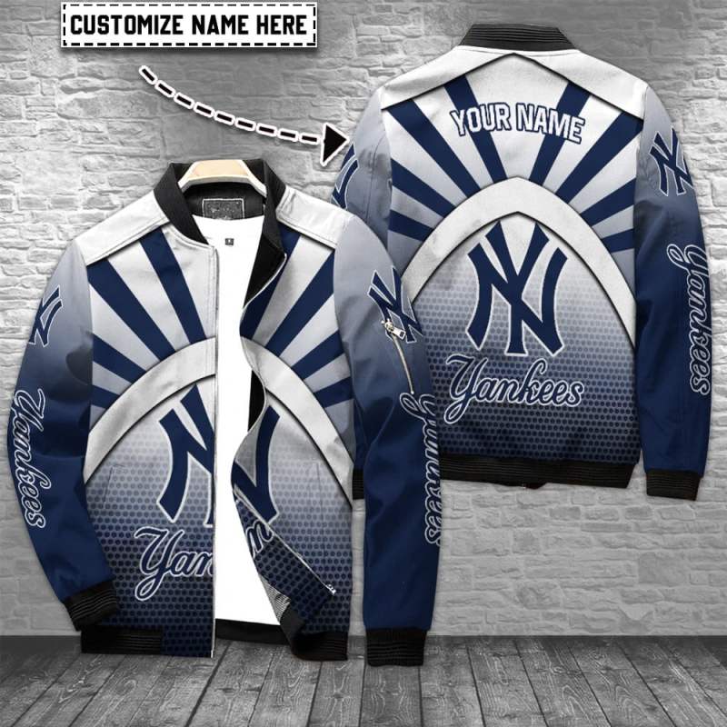 New York Yankees Personalized Bomber Jacket Front View