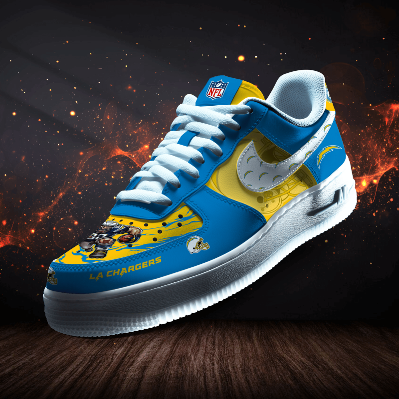 Los Angeles Chargers Personalized AF1-1 Logo Pattern Sneakers