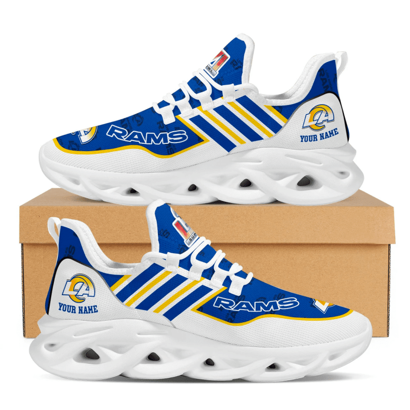 Los Angeles Rams Yeezy Running Sneakers Back View