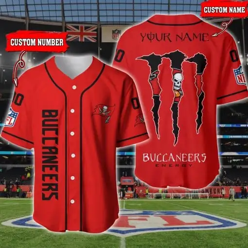 Tampa Bay Buccaneers Personalized Baseball Jersey Front