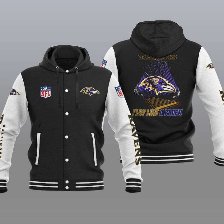 Baltimore Ravens Hooded Button Jacket