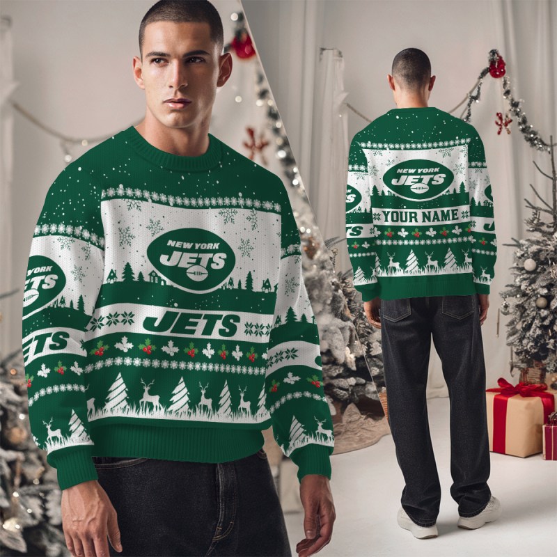 New York Jets Ugly Christmas Sweater - Studio View