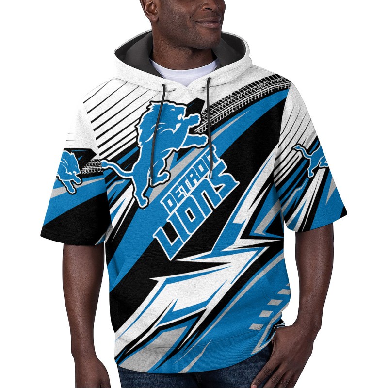 Detroit Lions Short Sleeve Hoodie Design