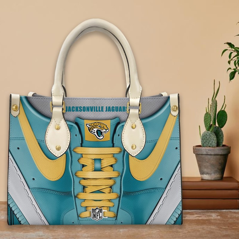 Jacksonville Jaguars Personalized Leather Hand Bag Image 3