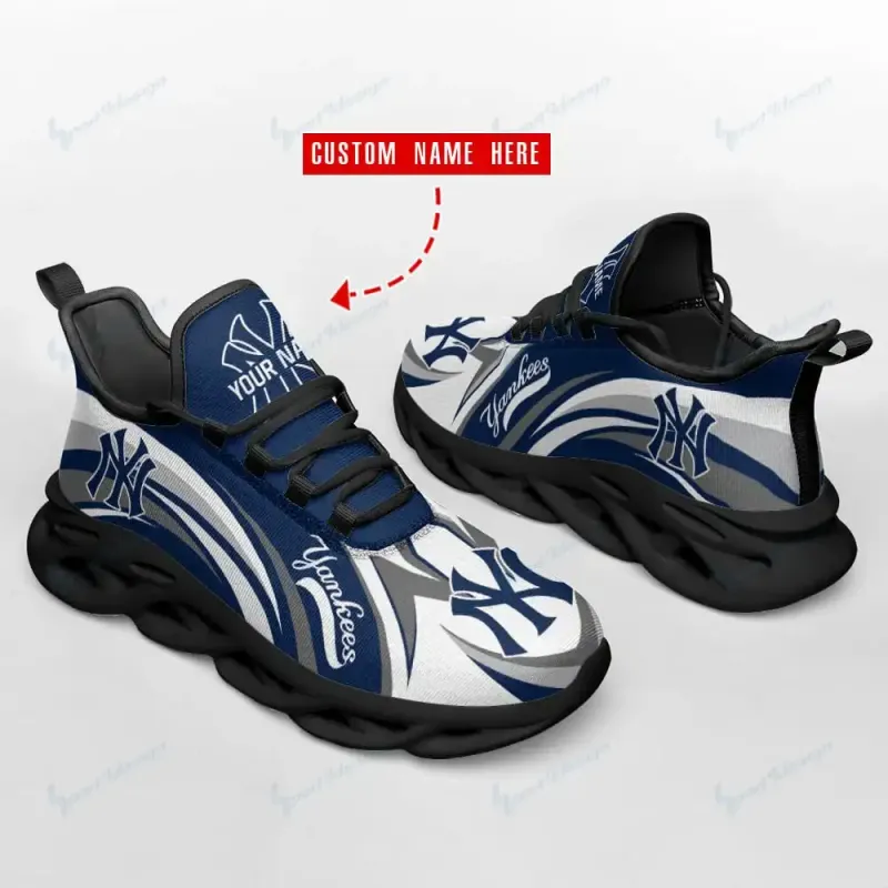 New York Yankees Yezy Sneakers - Wavy Bottom Design
