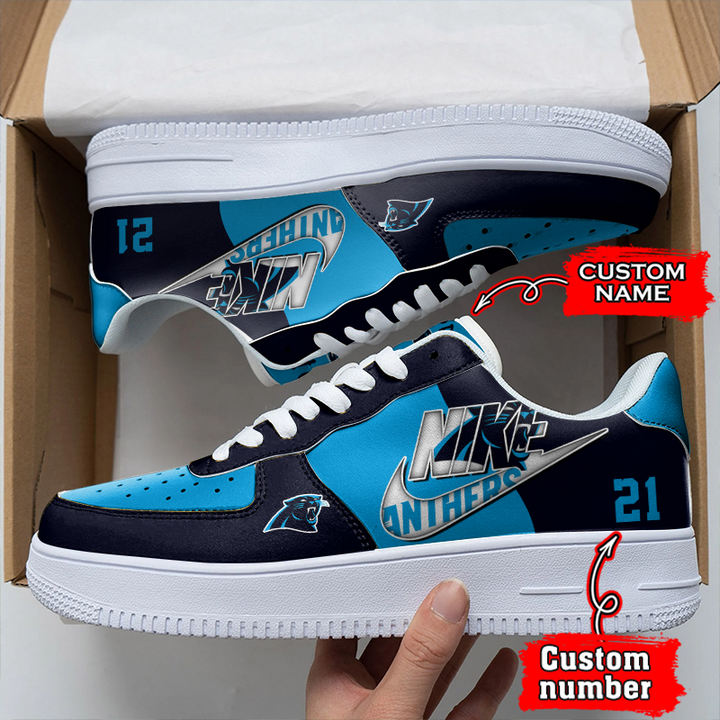 NFL Carolina Panthers Custom Name Number Air Force 1 Sneaker